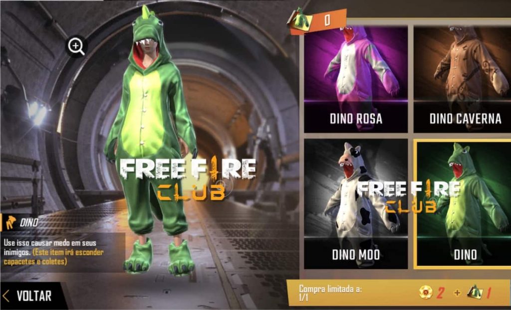 Free Fire: como resgatar e ativar código da skin Incubadora do Dino