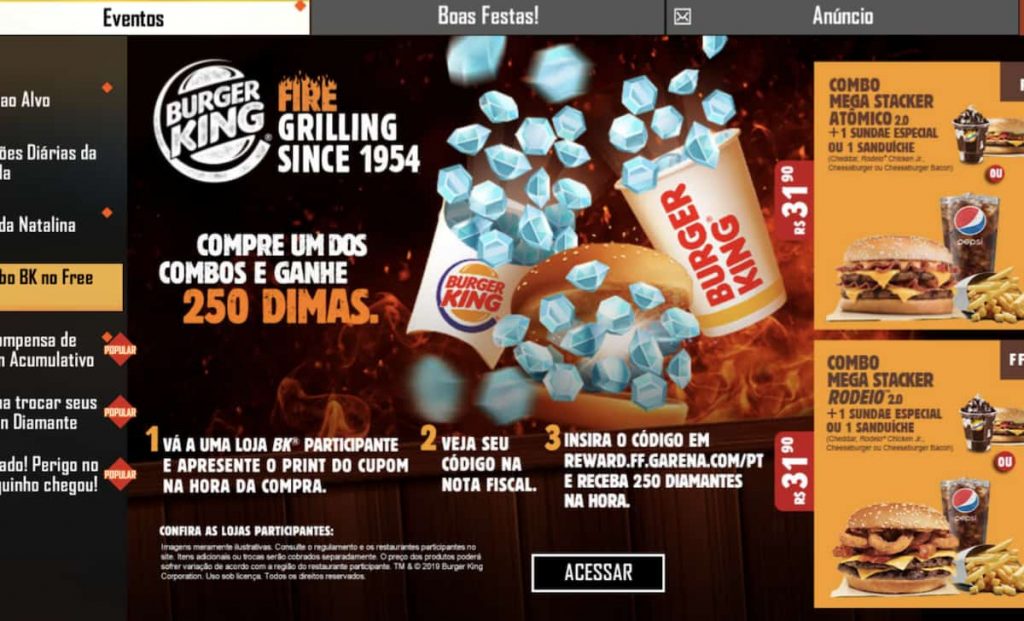 Burger King regalará códigos para Free Fire - MastekHW