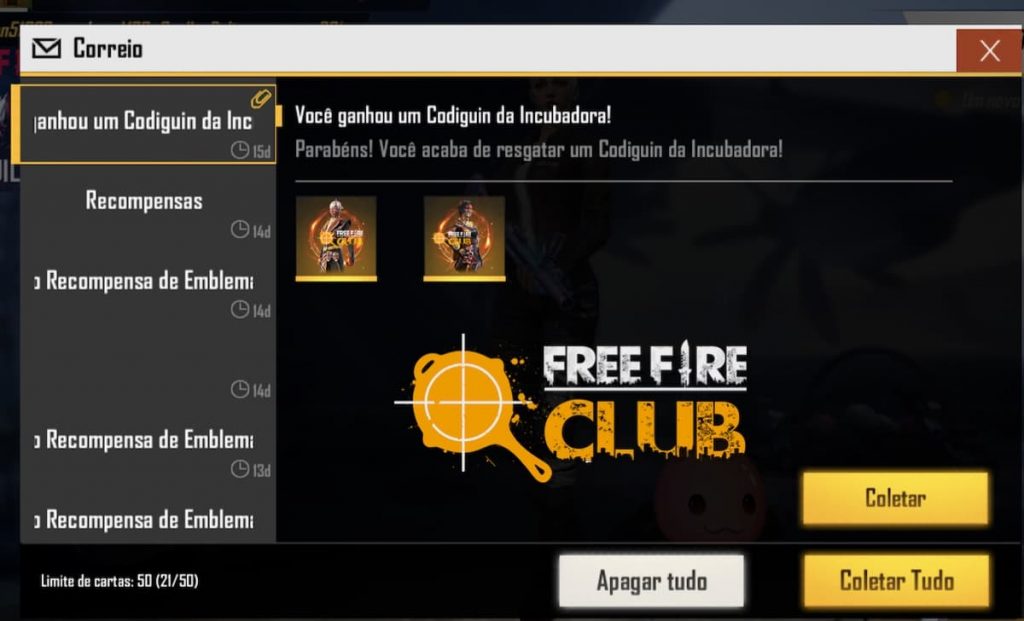 CODIGUIN FF: novo código Free Fire da Incubadora Carapina; veja