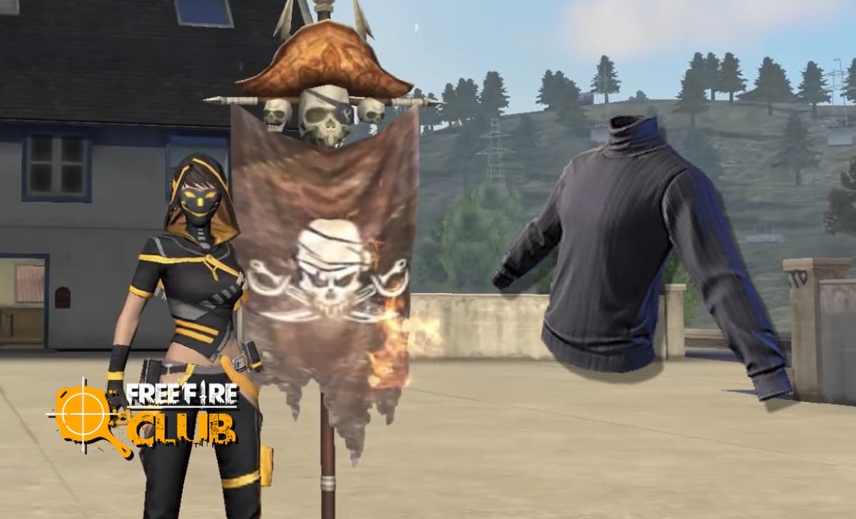 Camisa gola alta Free Fire e emote da bandeira de volta, saiba mais