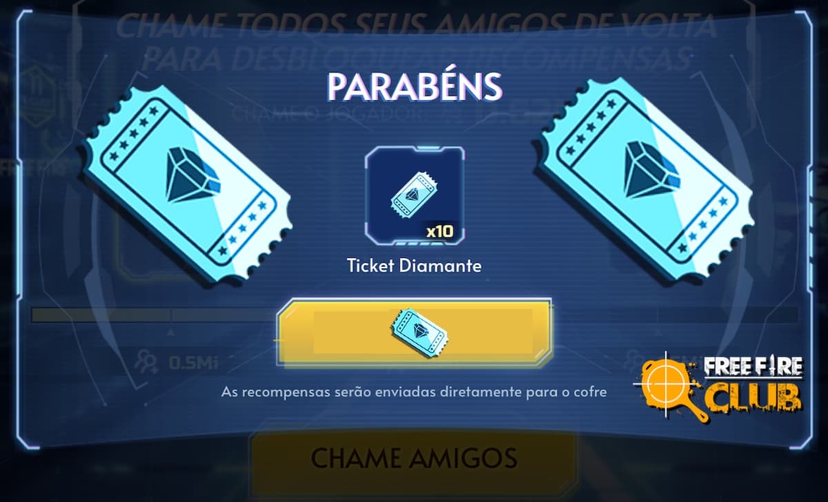 Como conseguir Tickets do Diamante Royale no Free Fire sem gastar