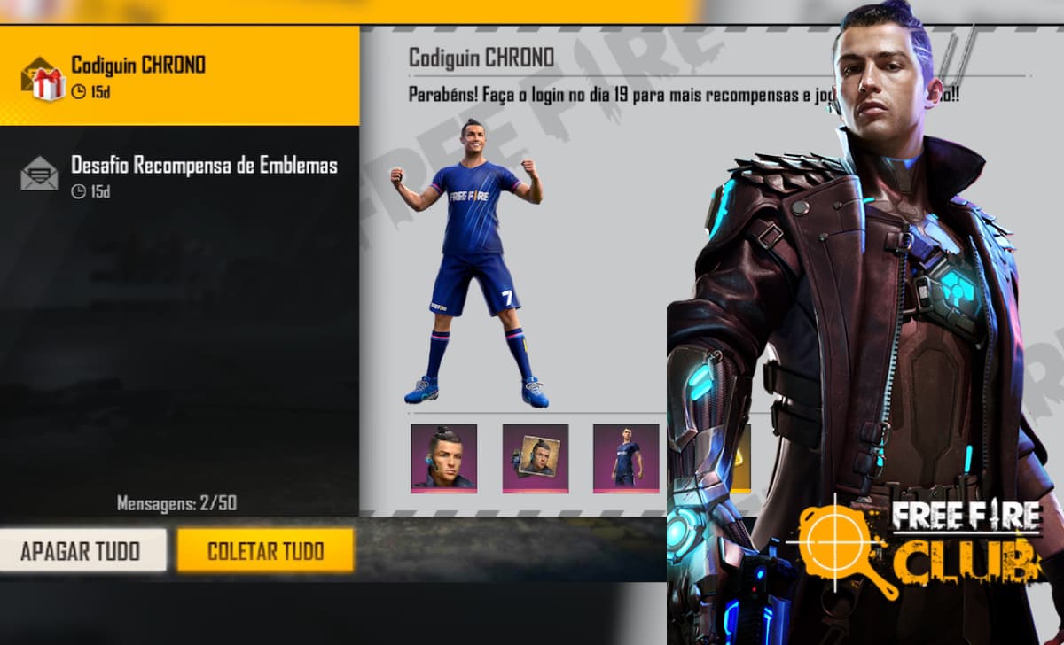 CODIGUIN FF 2020: Códigos Free Fire do Chrono - Cristiano Ronaldo CR7 -  Free Fire Club