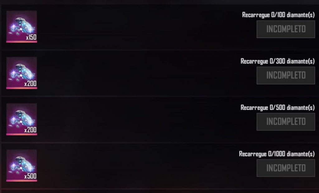 Free Fire: evento de recarga de diamantes inclui bônus de até 150