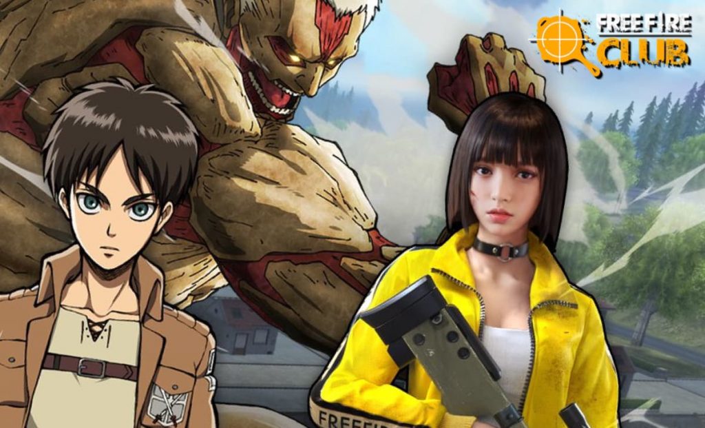 Free Fire' terá conteúdos do anime 'Attack on Titan' em março