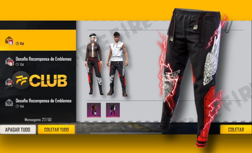 CALÇA ANGELICAL VERMELHA GRÁTIS GERADOR DE CODIGUIN FREE FIRE