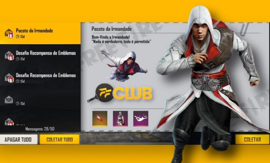 Free Fire x Assassin's Creed: como pegar a skin Irmandade Sombria grátis no  jogo