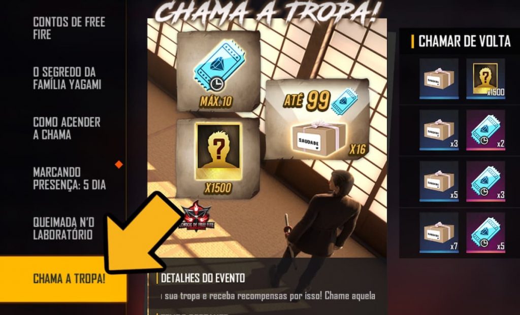 Chamar de volta Free Fire: Tudo sobre o evento Chama a Tropa em agosto de  2022 - Millenium