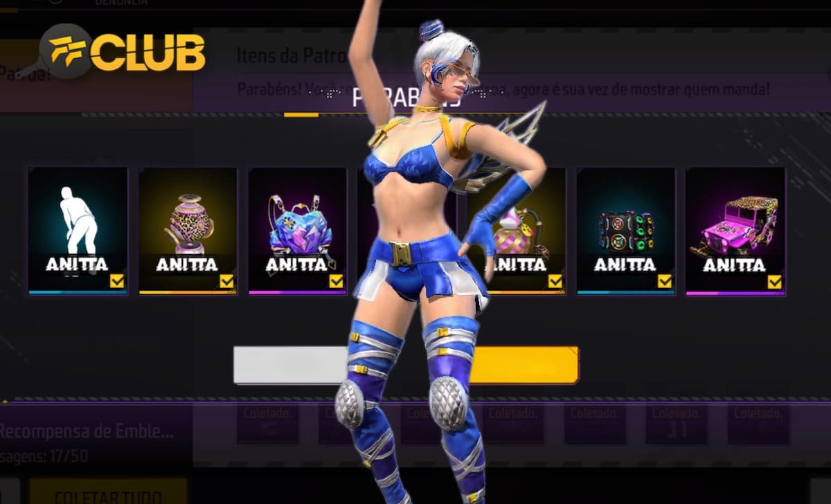 CODIGUIN FF: código Free Fire com Emote Quadradinho da Anitta e outros  itens da Patroa