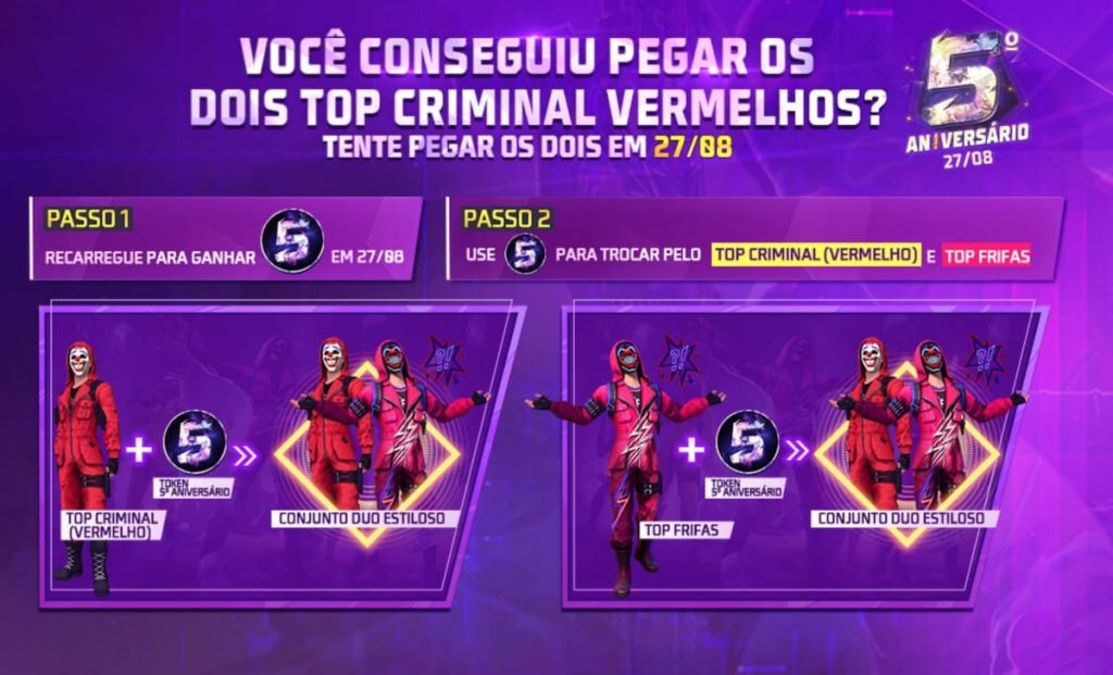 TOP CRIMINAL ESTÁ DE VOLTA! Nova coleção e Top Frifas!  O Top Frifas está  disponível na Torre de Tokens! Corra para descobrir novos itens Top  Criminal e deixe a sua coleção