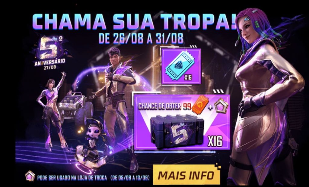 Chamar de volta Free Fire 2022: ID e ferramenta de 26 a 31 de agosto - Free  Fire Club