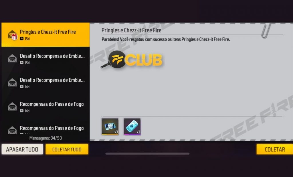 CODIGUIN FF: Free Fire código novo do Pringles nesta terça (12