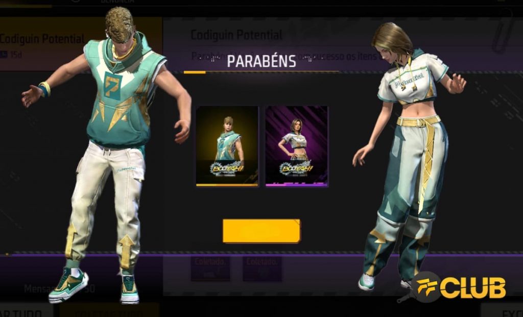 CODIGUIN FF: Código Free Fire da Skin Evolutiva Gárgula e Emote  Quadradinho da Patroa ativos para resgatar no Rewards