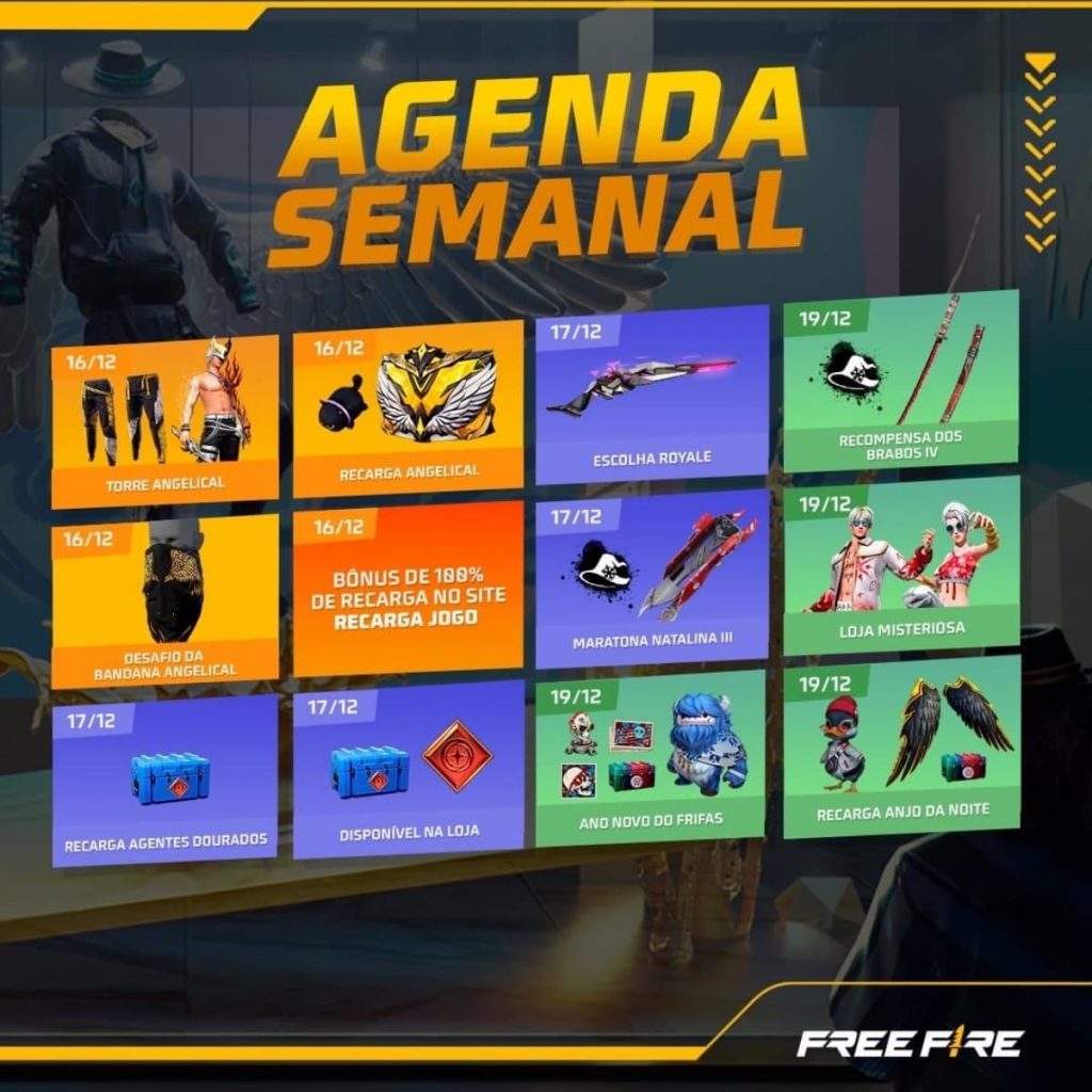 Calendário Semanal Free Fire: veja eventos dentro do jogo em janeiro de  2022 - Millenium