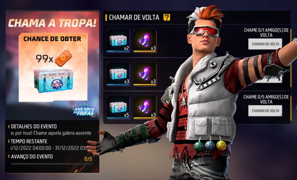 Chamar de Volta Free Fire 2022: use a ferramenta, convide amigos e ganhe as  recompensas