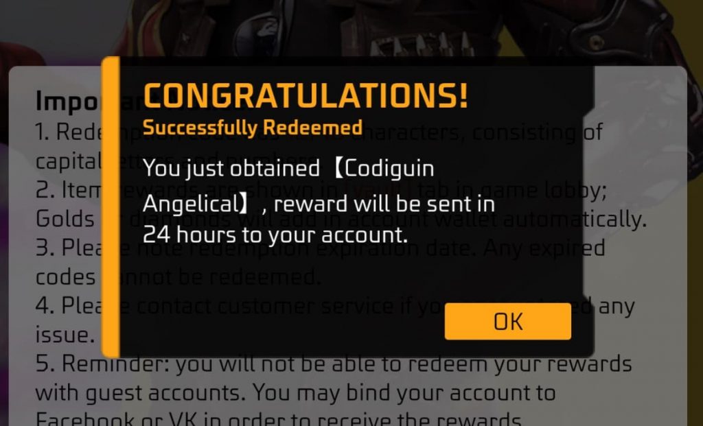 CODIGUIN FF: Free Fire libera código Calça Angelical Dourada