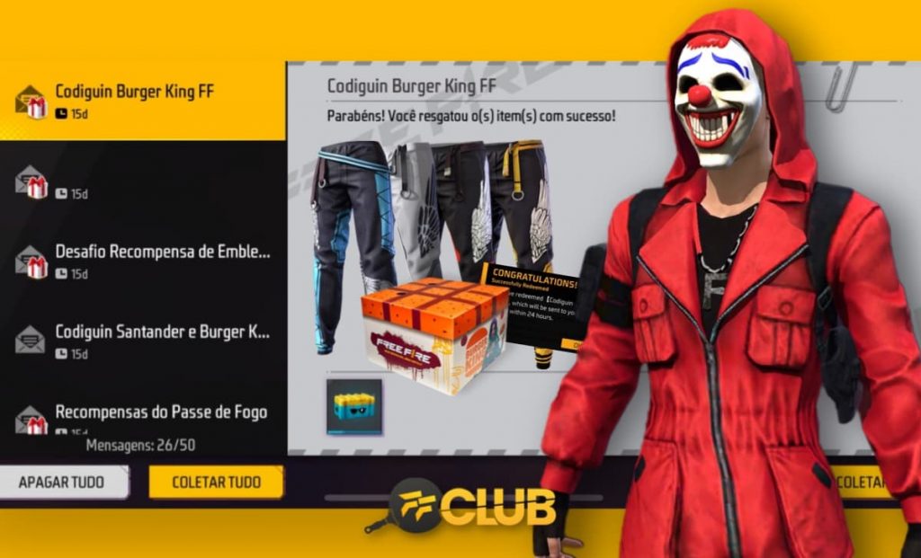 CODIGUIN FF: Calça angelical disponível em parceria com Burger King