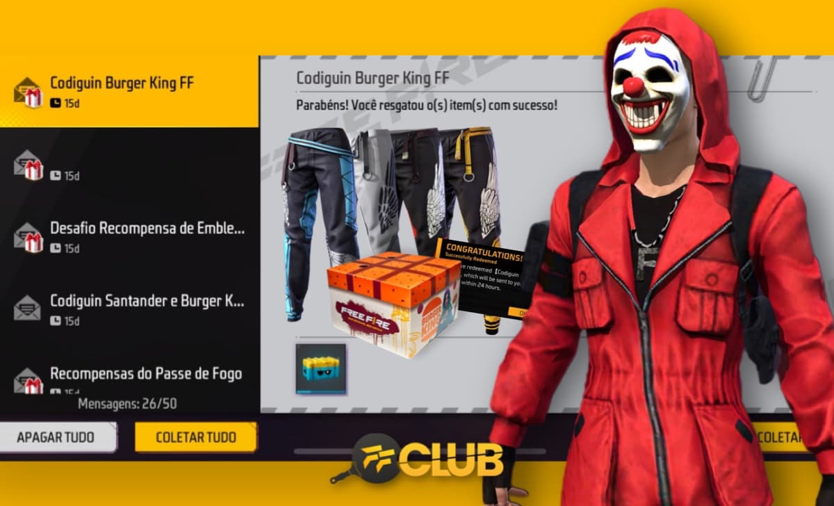 Gerador de codiguin Free Fire: Calça Angelical, Incubadora e outros itens -  Pleygames Tv