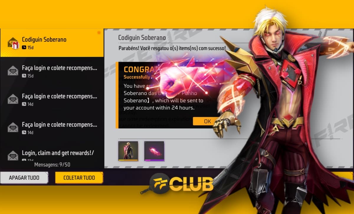 CODIGUIN FF: últimos códigos Free Fire do punho; resgatar no Rewards - Free  Fire Club
