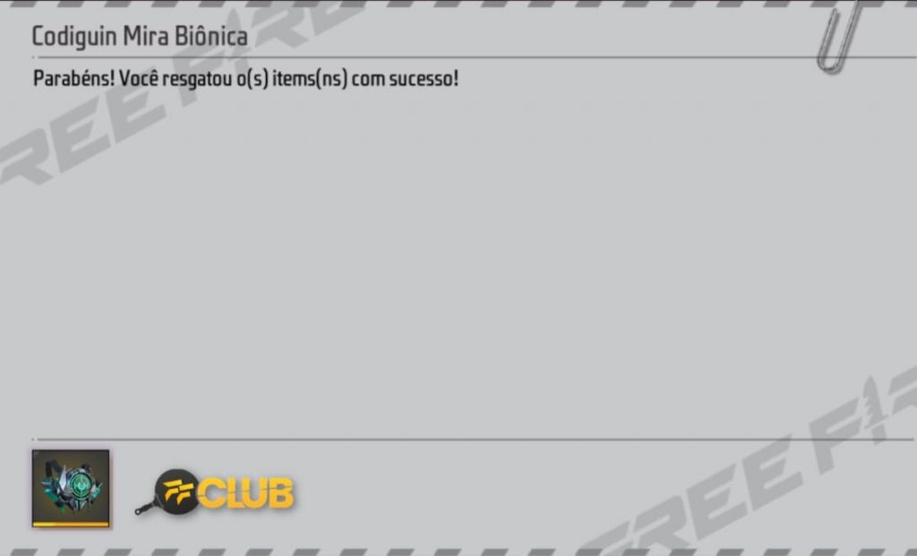 NOVO CODIGUIN DO FREE FIRE ! CÓDIGO DA MOCHILA BIÔNICA