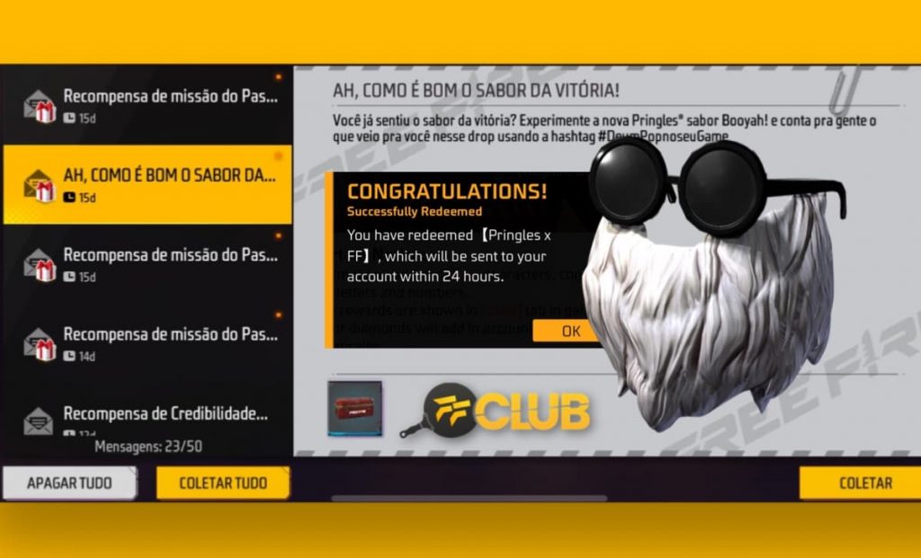 Codiguin FF  200 códigos Free Fire liberados pela Pringles