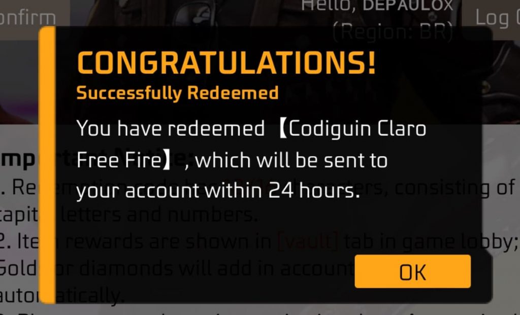 CODIGUIN FF: código Free Fire do Faraó; resgatar no rewards - Free Fire Club