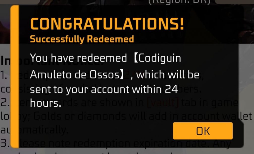 CODIGUIN FF: código Free Fire Amuleto de Ossos; resgatar no Rewards - Free  Fire Club