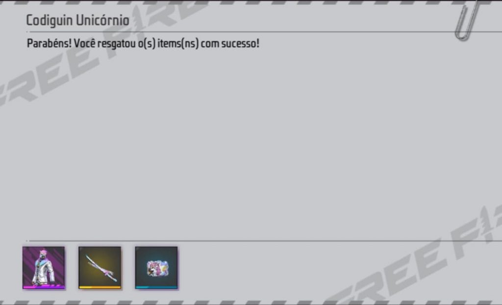 CODIGUIN FF: código Free Fire com Unicórnio; Resgate no Rewards