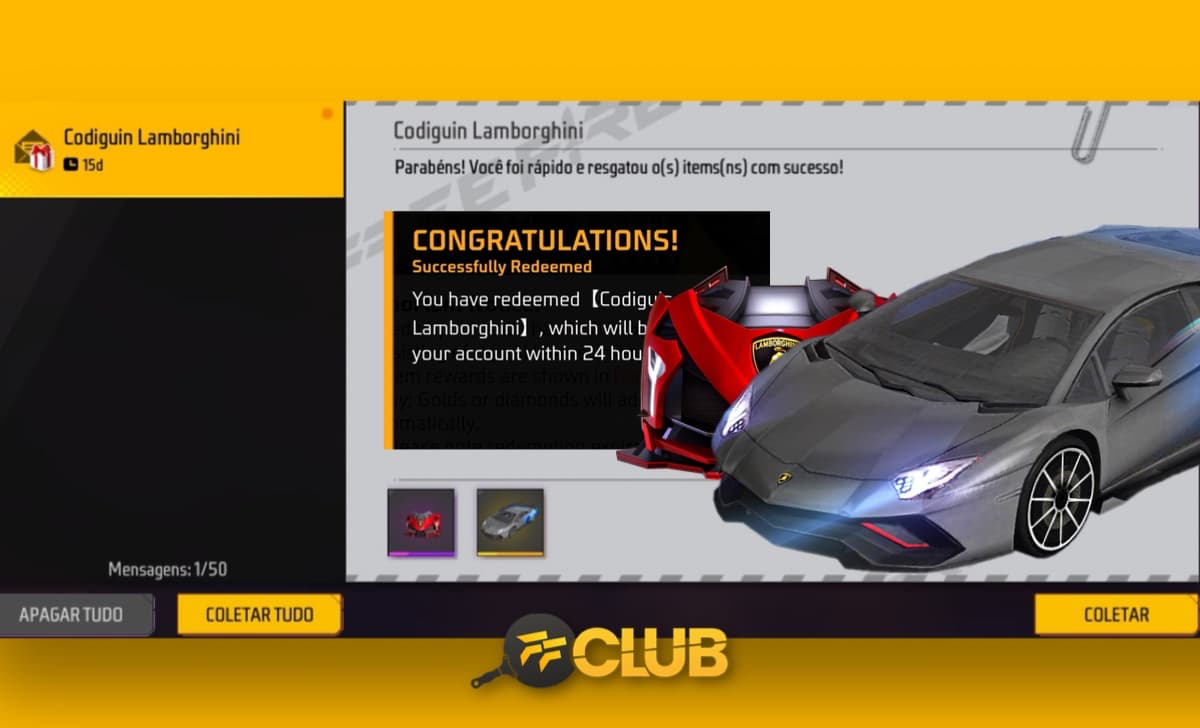 Codiguin FF: Códigos Free Fire da Lamborghini; Resgate no Rewards